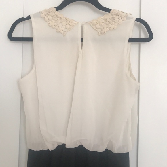 Peter Pan floral neck, white top & black btm dress - Picture 6 of 7